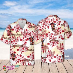 Captain Morgan Hawaiian Flowers Pattern Shirt, Hawaiian Beer Lover Shirt, Classic Flowers Beer KLA Shirt