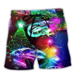 Car Racing Christmas Merry Everything Happy Always Trendy KLA Hawaiian Beach Shorts