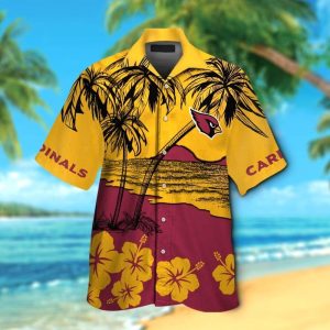 Cardinals Arizona Hawaiian Elegance Design Tropical Short Sleeve Shirt
