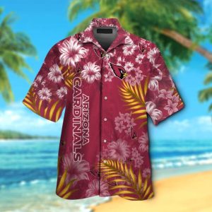Cardinals Arizona Tropical Design Hawaiian Short Sleeve Elegance Shirt