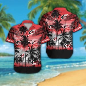 Carolina Hurricanes Short Sleeve Button Up Tropical Shirt Hawaiian Shirt