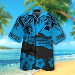 Carolina Panthers Short Sleeve Button Up Tropical Hawaiian Shirt VER01