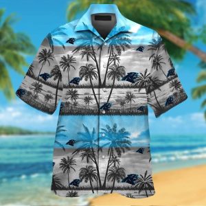 Carolina Panthers Short Sleeve Button Up Tropical Hawaiian Shirt VER025