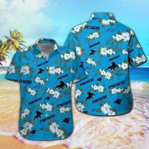 Carolina Panthers Short Sleeve Button Up Tropical Hawaiian Shirt VER026