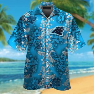 Carolina Panthers Short Sleeve Button Up Tropical Hawaiian Shirt VER08