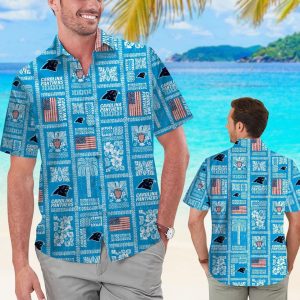 Carolina Panthers Summer Commemorative Short Sleeve Tropical Hawaiian Shirt