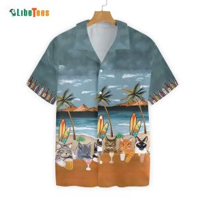 Cat Beer Alcohol Summer Vibe, Cat Trendy Hawaiian Shirt Perfect Gifts For Your Loved Ones