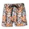 Cat Cute Happy Life With Funny Little Cat Trendy KLA Hawaiian Beach Shorts