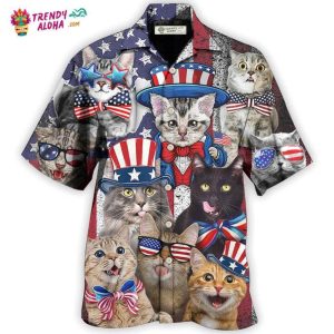 Cat Independence Day Funny Hawaiian Shirt – Trendy KLA