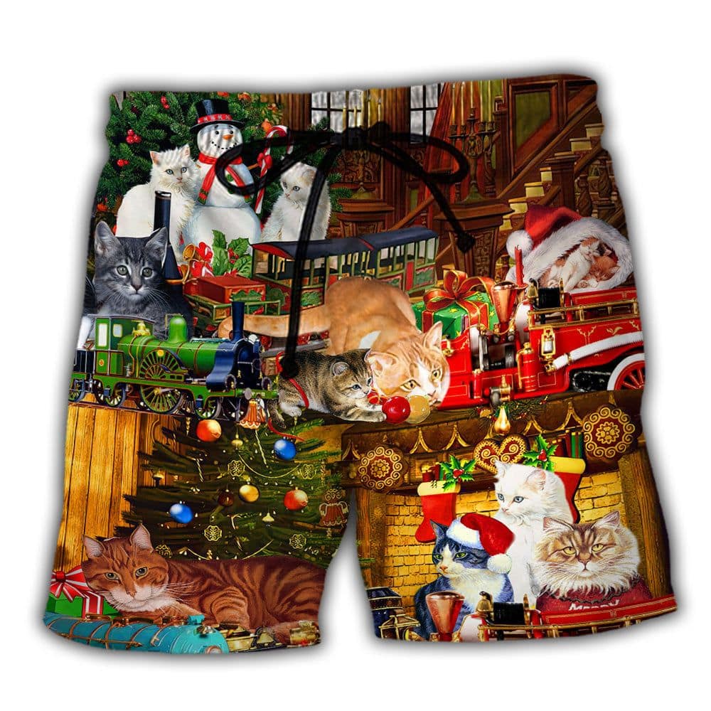 cat-with-toys-train-christmas-trendy-aloha-hawaiian-beach-shorts-1153-sptjm.jpg