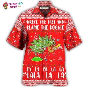 Cat Wreck The Tree Christmas Red Style Hawaiian Shirt – Trendy KLA