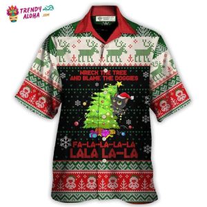 Cat Wreck The Tree Christmas Tree Light Funny Ugly Style Hawaiian Shirt – Trendy KLA