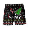Cat Wreck The Tree Funny Ugly Style Christmas Trendy KLA Hawaiian Beach Shorts