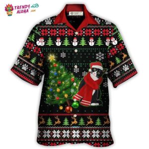 Cat Wreck The Tree Happy Ugly Style Christmas Hawaiian Shirt – Trendy KLA