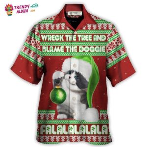 Cat Wreck The Tree Red Style Christmas Hawaiian Shirt – Trendy KLA