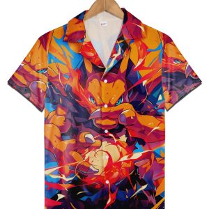 Charizard Pokemon Hawaiian Shirt, Summer Wear for Pokemon Fans