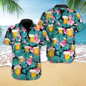 Cheer Nice Beer Tropical Trendy Hawaiian Shirt, Short Sleeve Hawaiian KLA Shirt For Men