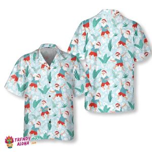 Cheerful Dancing Santa Christmas Hawaiian Shirt, Funny Christmas Santa Shirt, Gift For Christmas