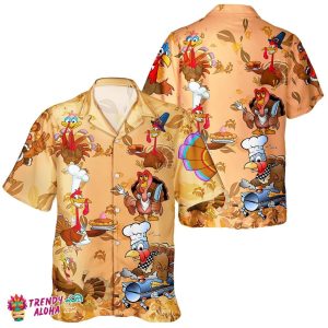 Chef Turkey Lover Unisex Hawaiian Shirt for Thanksgiving Festivities