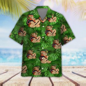 Chicago Bears Leprechaun St Patricks Day Button Up Hawaiian Shirt