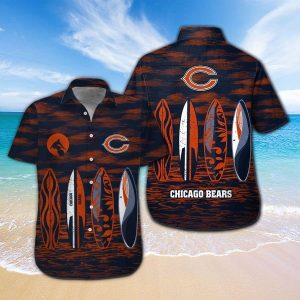 Chicago Bears Short Sleeve Button Up Tropical Hawaiian Shirt VER017