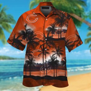 Chicago Bears Short Sleeve Button Up Tropical Hawaiian Shirt VER023