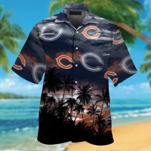 Chicago Bears Short Sleeve Button Up Tropical Hawaiian Shirt VER027