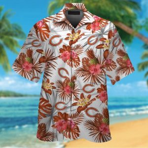 Chicago Bears Short Sleeve Button Up Tropical Hawaiian Shirt VER029
