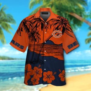 Chicago Bears Short Sleeve Button Up Tropical Hawaiian Shirt VER08