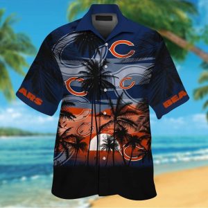 Chicago Bears Short Sleeve Button Up Tropical Shirt Hawaiian Shirt