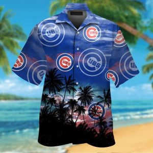 Chicago Cubs Short Sleeve Button Up Tropical Hawaiian Shirt VER03