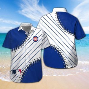 Chicago Cubs Short Sleeve Button Up Tropical Hawaiian Shirt VER05