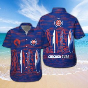 Chicago Cubs Short Sleeve Button Up Tropical Hawaiian Shirt VER06
