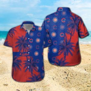 Chicago Cubs Short Sleeve Button Up Tropical Hawaiian Shirt VER09