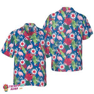 Chicago Floral Flamingo Hawaiian Shirt