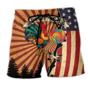 Chicken Don’t Be A Rooster Lollipop Funny Trendy KLA Hawaiian Beach Shorts