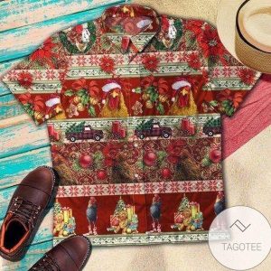 Chicken Farming Merry Christmas Unisex Hawaiian Shirts