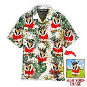 Chihuahua Dog Merry Christmas With Leaves Tropical Custom Hawaiian Shirt