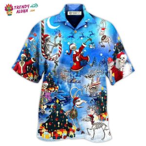 Christmas And Skull Merry Xmas Night Hawaiian Shirt – Trendy KLA