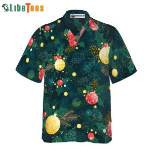 Christmas Ball Ornaments Pattern Shirt, Xmas Trendy Hawaiian Shirts Perfect Gifts For Your Loved Ones
