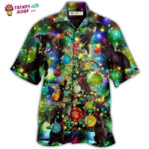 Christmas Black Cat Christmas Let’S Get It Hawaiian Shirt – Trendy KLA