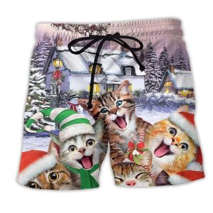 Christmas Cat I’m The Only One You Need Trendy KLA Hawaiian Beach Shorts
