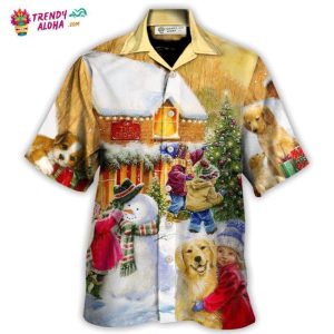 Christmas Children And Animals Love Christmas In The Town Art Style Hawaiian Shirt – Trendy KLA