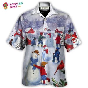 Christmas Children Love Snowman In The Christmas Town Hawaiian Shirt – Trendy KLA
