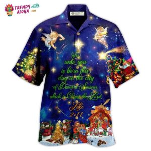 Christmas Christ The Lord In Blue Hawaiian Shirt – Trendy KLA