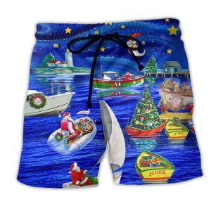 Christmas Coming Merry Christmas Trendy KLA Hawaiian Beach Shorts