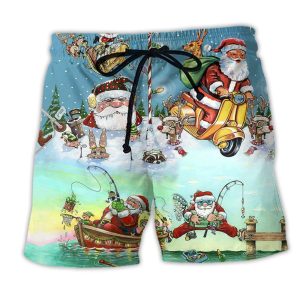 Christmas Cute Santa Claus Trendy KLA Hawaiian Beach Shorts
