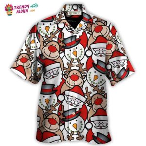 Christmas Cutie Santa And Reindeer Funny Style Hawaiian Shirt – Trendy KLA