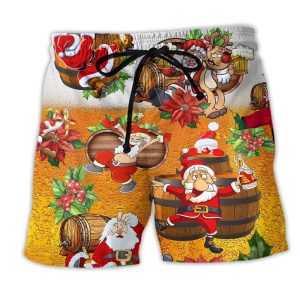 Christmas Dear Santa Heres Your Beer Trendy KLA Hawaiian Beach Shorts