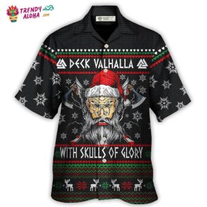 Christmas Deck Valhalla With Skull Of Glory Hawaiian Shirt – Trendy KLA